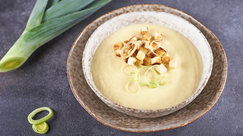 Vichyssoise soup in a bowl