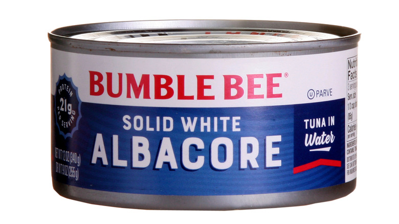 A can of Bumble Bee solid white albacore tuna in water