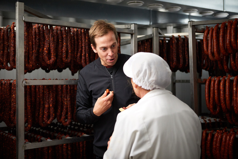 9 November 2017 Chorizo making at Embutidos Pisón, Ezcaray, La Rioja, Spain. Photo by James Sturcke | sturcke.org