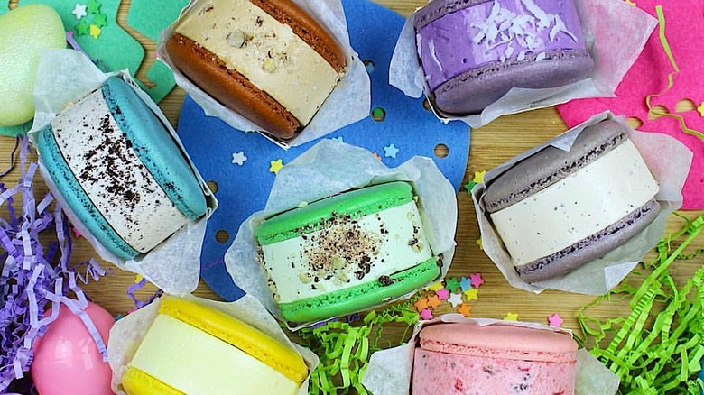Mavens Creamery macaron ice creams in various flavors