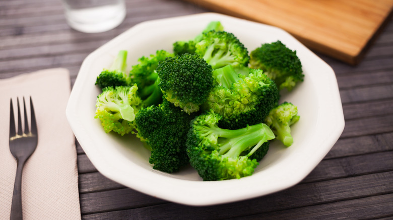 A bowl of broccoli.