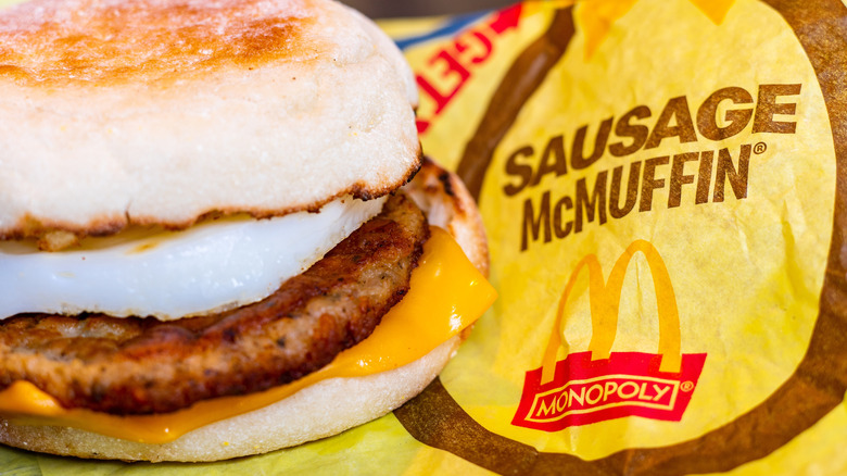 A Sausage McMuffin with Egg from McDonald's