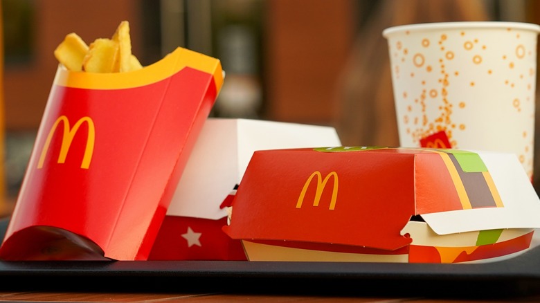 McDonalds items on a tray