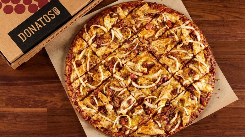 A BBQ Chicken Pizza from Donatos.