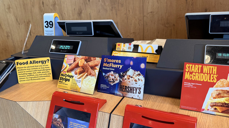 placard at checkout showing limited time offering