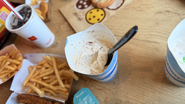 McFlurry with other food in background