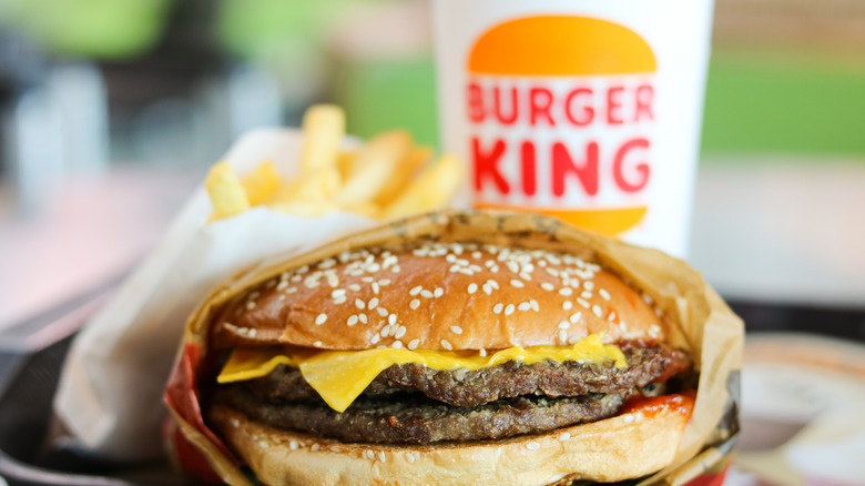 A Burger King cheeseburger