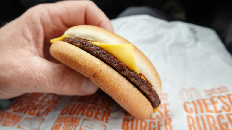 A McDonald's cheeseburger