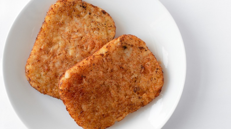 Two hash brown patties