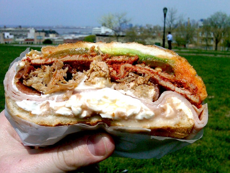This hulking giant of a sandwich deserves mucho praise.