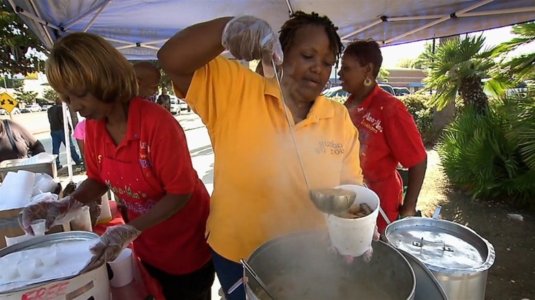 Carole Foster selling her food