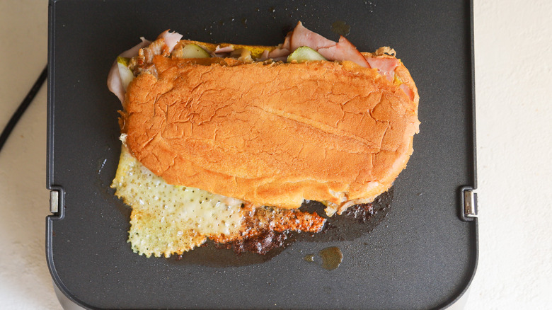 Griddling a Cuban sandwich