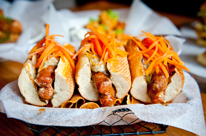 Merguez Dogs With Pickled Carrots And Cumin Aioli Recipe