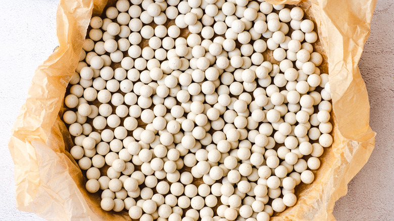ceramic pie weights in parchment paper