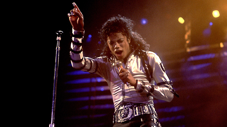Michael Jackson performs on stage during is 