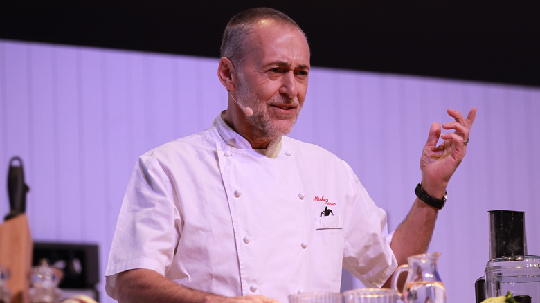 Chef Michel Roux Jr. talking to an audience