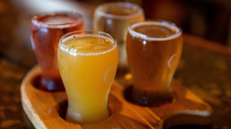 A flight of beer
