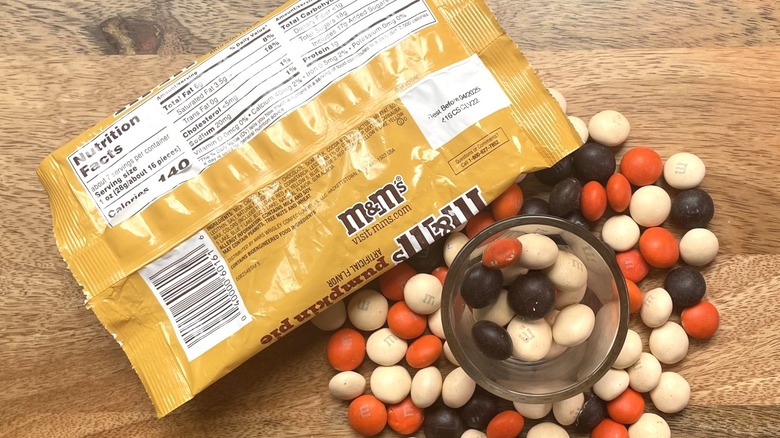 Pumpkin M&M's bag and candies