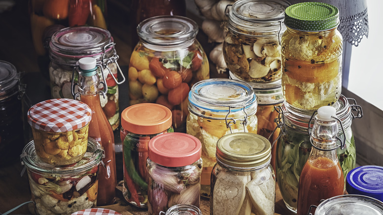 Assorted home canned foods