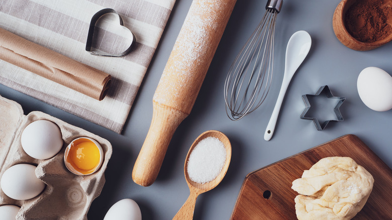 Baking tools spread out