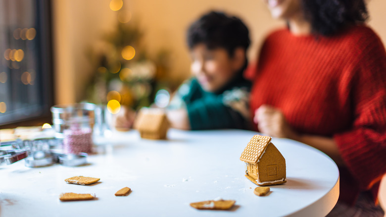 Tiny unfinished gingerbread house