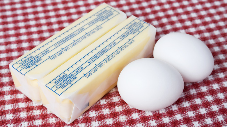 eggs and butter sticks