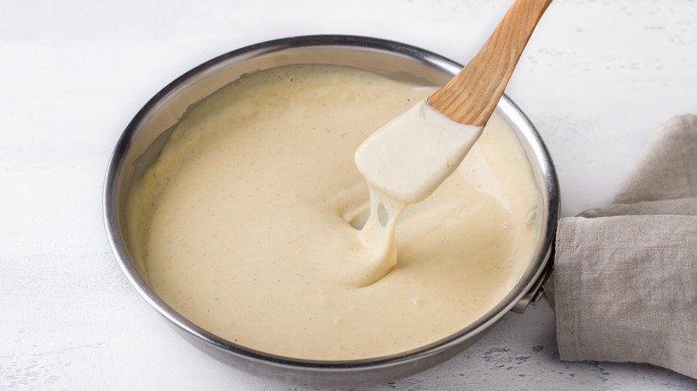 White sauce in bowl