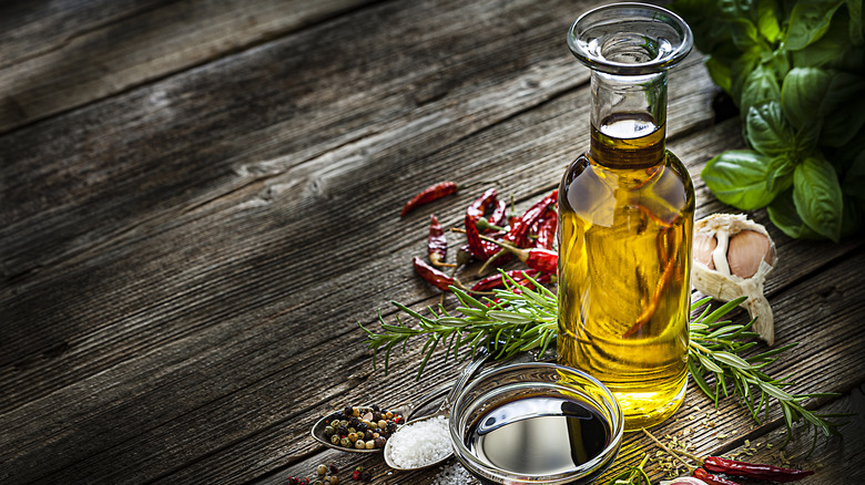 Olive oil and herbs