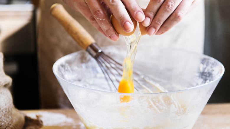 cracking an egg