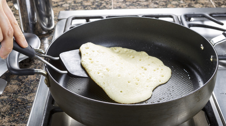 flipping a pancake