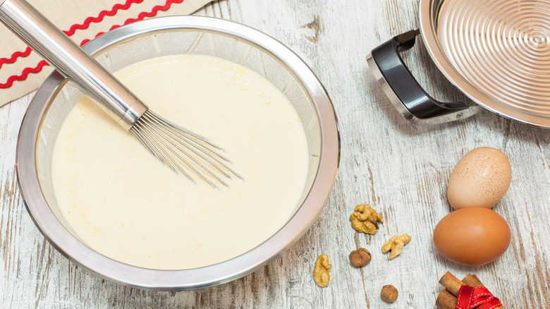 pancake batter in bowl