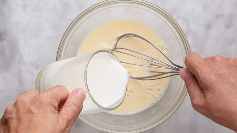 making pancake batter