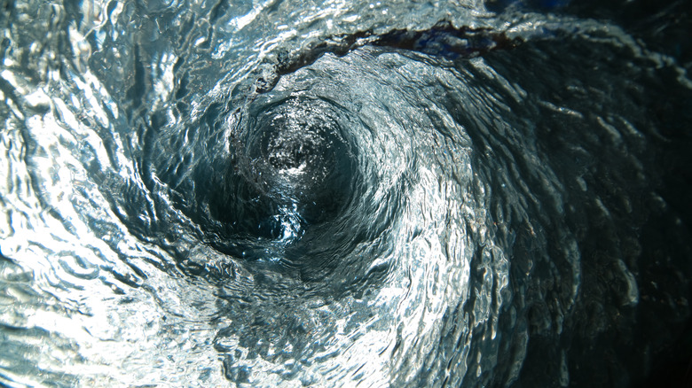 swirling gray water