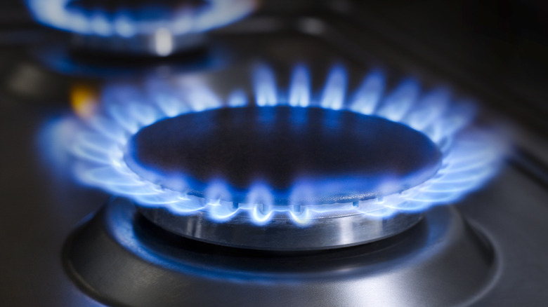 Gas stovetop burner on high
