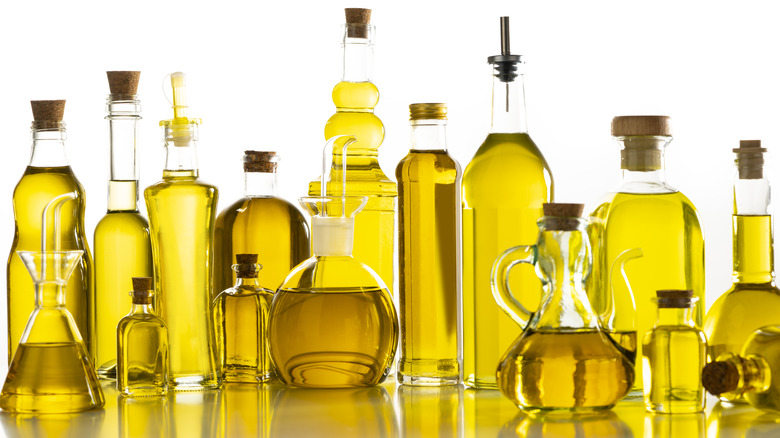 variety of olive oil bottles