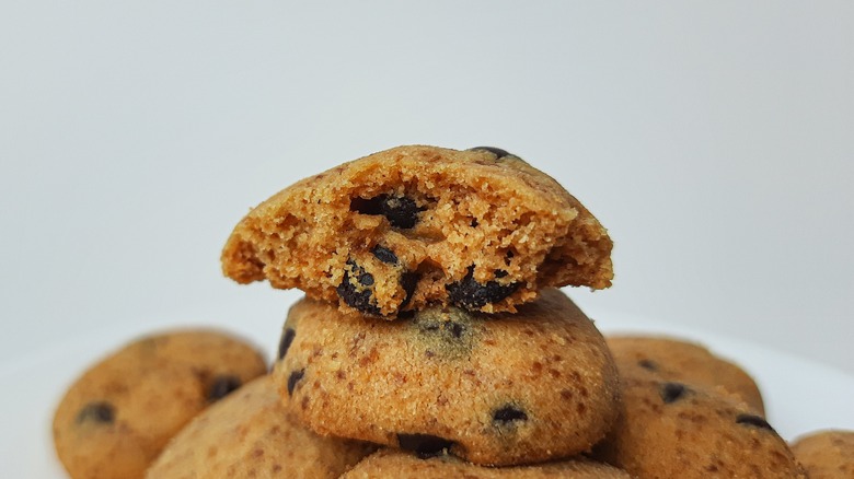 Thick chocolate chip cookie