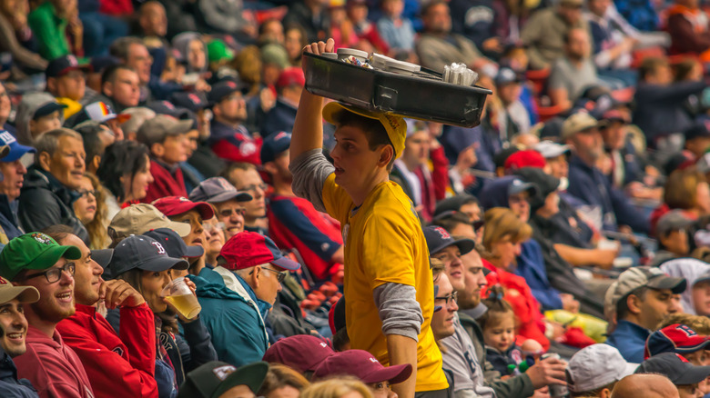 Fenway Park food vendor during a Boston Red Sox game