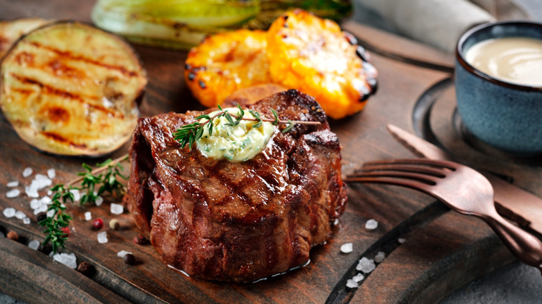 grilled filet with compound butter