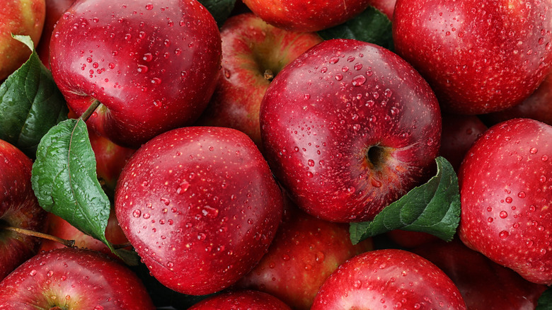 close up image of red apples