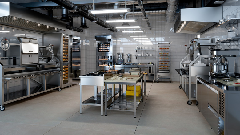 A restaurant kitchen