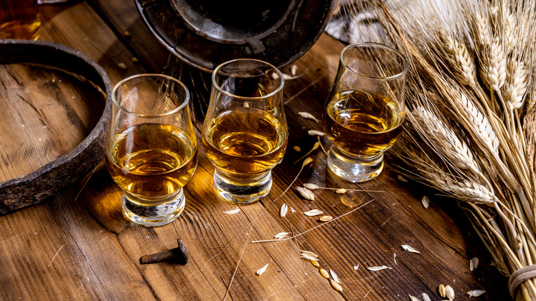 Assorted scotch whisky with barley