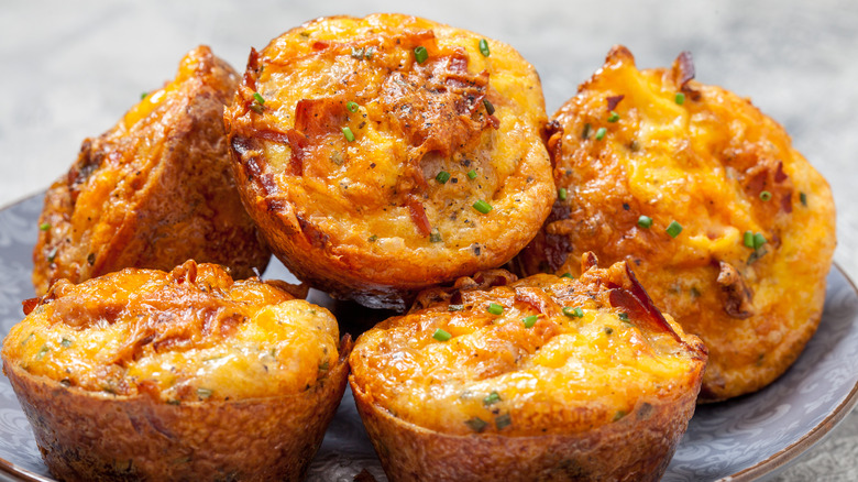 Baked potato, cheese, and egg bites