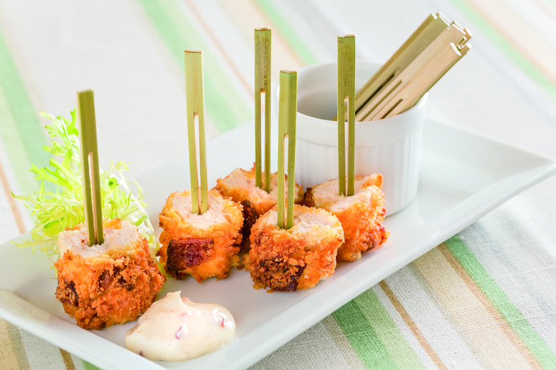 Mustard-And-Bacon-Crusted Chicken Bites With Bacon Aioli Recipe