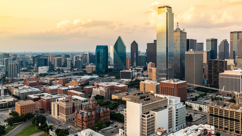 Dallas skyline at golden hour