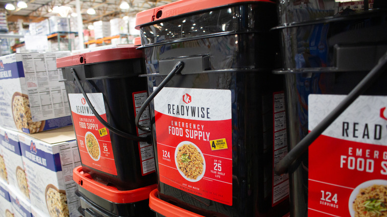 Emergency food supply buckets