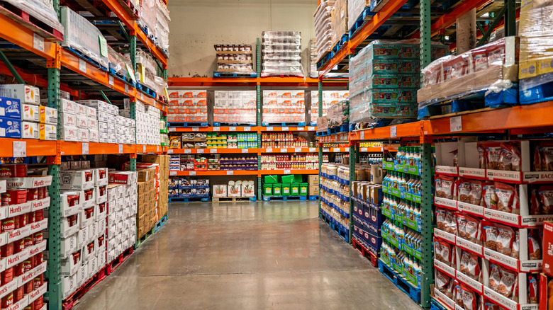 shelves full of Costco items