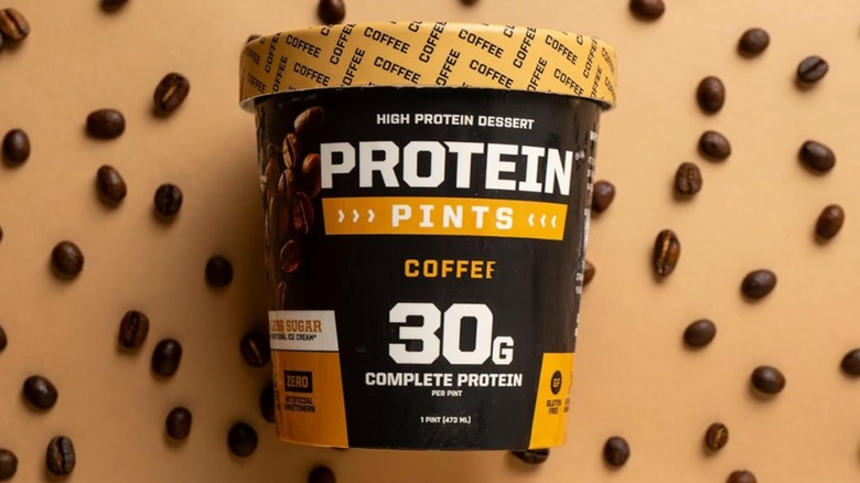 Package of Coffee Flavored Protein Pints High Protein Dessert﻿.