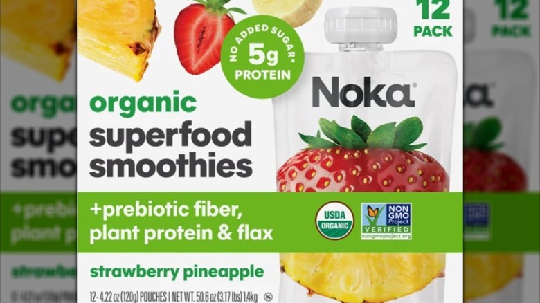 A box of Noka Superfood Smoothies.