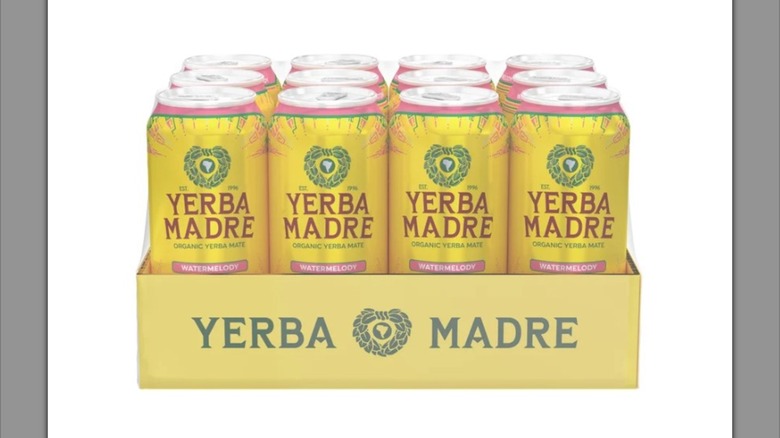 A 12-pack of Yerba Madre's watermelon flavored drink.