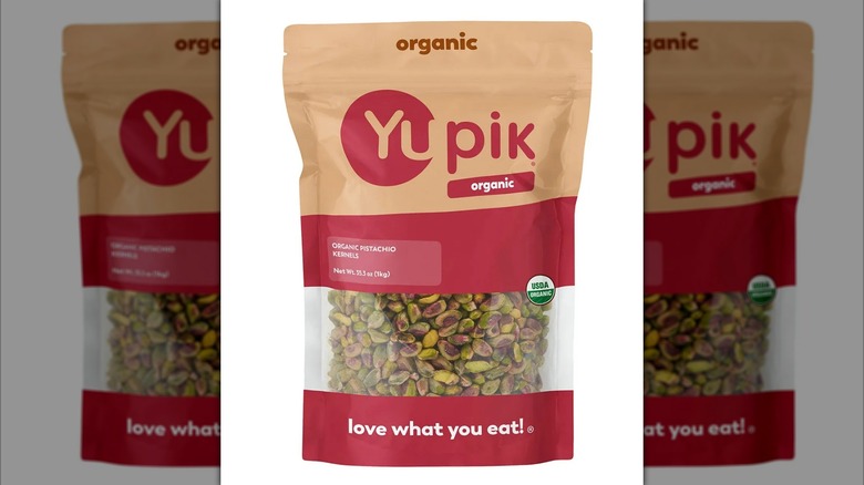 A package of the Yupik Organic Pistachio Kernels.